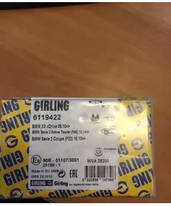 Колодки тормозные Girling 6119422