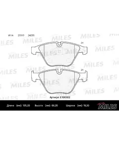 Колодки тормозные MILES E100302