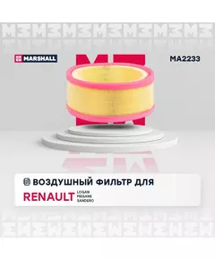 Фильтр воздушный Renault Clio II 98- Kangoo 97- Logan I 04- Megane I 96- Sandero I 08- Symbol II 08- /кросс-номер MANN C 26721 /OEM 7701070525 7700274216