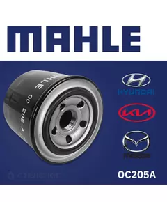 OC205A Фильтр масляный MAHLE, для автомобилей HYUNDAI Sonata, Accent, Elantra, KIA Rio 3, Cerato