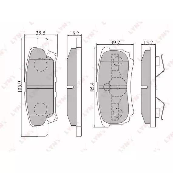 Колодки тормозные LYNXauto BD5505 Задние