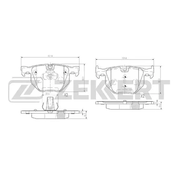 Колодки тормозные BMW X5 (E70) 07-, X5 (F15) 13-, X6 (E71, E72) задние дисковые Zekkert