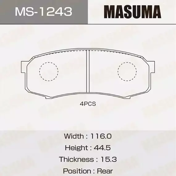 Колодки дисковые задние для Lexus; Mitsubishi; Toyota (аналог AN-337K, NP1008, P83024)