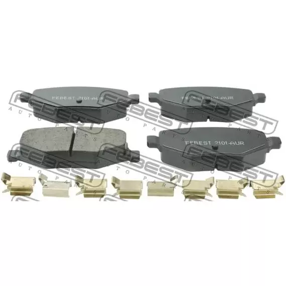 Тормозные колодки Febest арт. 2101-AUR OEM DG1Z-2200-D, DG1Z-2200-E, EG1Z-2200-A, FB5Z2200C, EU2Z2V200A, CT4Z-2200-A, EG1Z-2200-B, DG1Z-2200-B, DG1Z-2200-C, FB5Z-2200-A