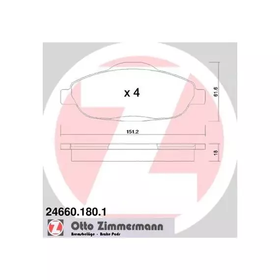 Колодки тормозные Zimmermann 24660.180.1