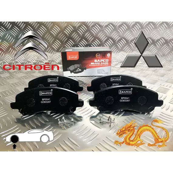 Тормозные колодки передние Mitsubishi ASX 10-, Galant IX 03-, Lancer IX, X 00-, Outlander I-III 01-; BAPCO BP0541 TRW GDB3287 / GDB4142