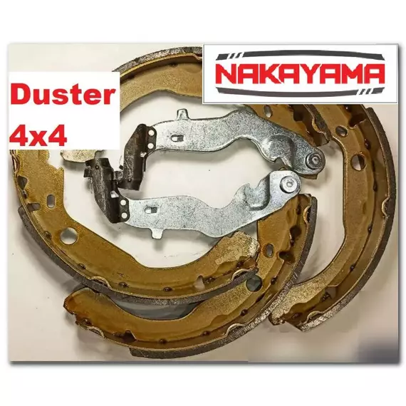 Колодки тормозные задние барабанные Duster Рено Дастер Arkana Terrano Kaptur 1.6+2.0+H4M+дизель 4X4 полный привод 4х4 Ф228 ШИР42ММ СКОБЫ на рычагах троса ручника NAKAYAMA