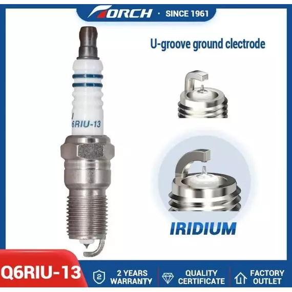 Свеча зажигания иридиевая, 1 шт. TORCH IRIDIUM+U Q6RIU-13 - FORD C-MAX, MONDEO, FOCUS / MAZDA 3, MAZDA 6, MPV / VOLVO S40, S80