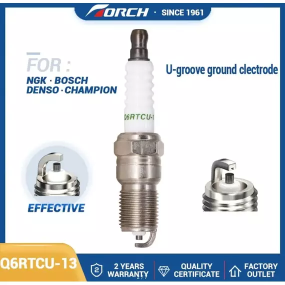 Свеча зажигания TORCH EFFECTIVE+U Q6RTCU-13 (1 шт.) - MAZDA 3, 5, 6, TRIBUTE / VOLVO S40, S80 / FORD FOCUS (06-), MONDEO (00-)
