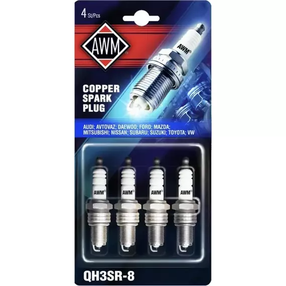 Свеча AWM QH3SR-8 Renault Logane, Megan, Kia, Mazda, Nissan, Opel медь 410090024 в упаковке 4 шт.