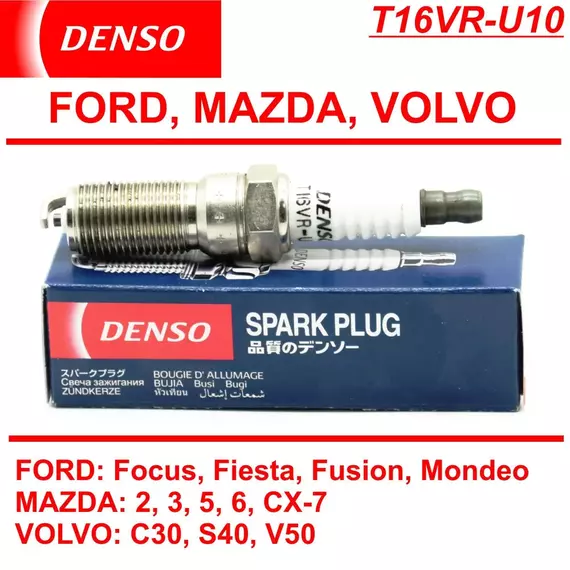 Свеча зажигания Denso 5086 T16VRU10#4 FORD/ФОРД (Фокус, Фиеста, Мондео,) MAZDA/МАЗДА( 3, 5, 6, СХ7), VOLVO/ВОЛЬВО (С30, S40, V50)