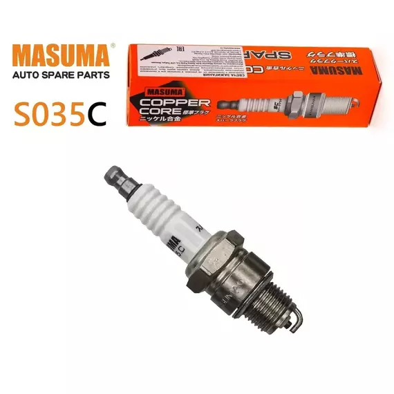 Свеча зажигания, 1 шт. MASUMA S035C (аналог NGK BP6HS / 4511) для ГАЗ Соболь, ГАЗель (ЗМЗ-402, УМЗ-4215), Волга (3102, 3110) / УАЗ 3151 (ЗМЗ-402), УАЗ 3153 (УМЗ-420), УАЗ Хантер (УМЗ-4218) / RENAULT Traffic / OPEL Admiral, Rekord, Kadett, Manta