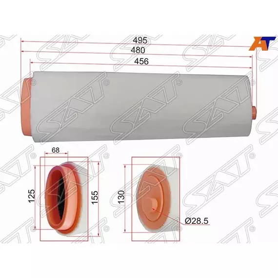 Фильтр воздушный BMW X3 E83 03-10 X5 E53 00-06 X5 E70 07-14 X6 E71 08- RANGE ROVER 02-06 дизель