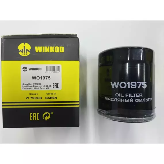 Масляный фильтр WO1975 аналог MANN FILTER W713/28 для Rover 100-800-series (90-), Land Rover Discovery 2.0 (93-), Zotye T600, Hawtai Boliger